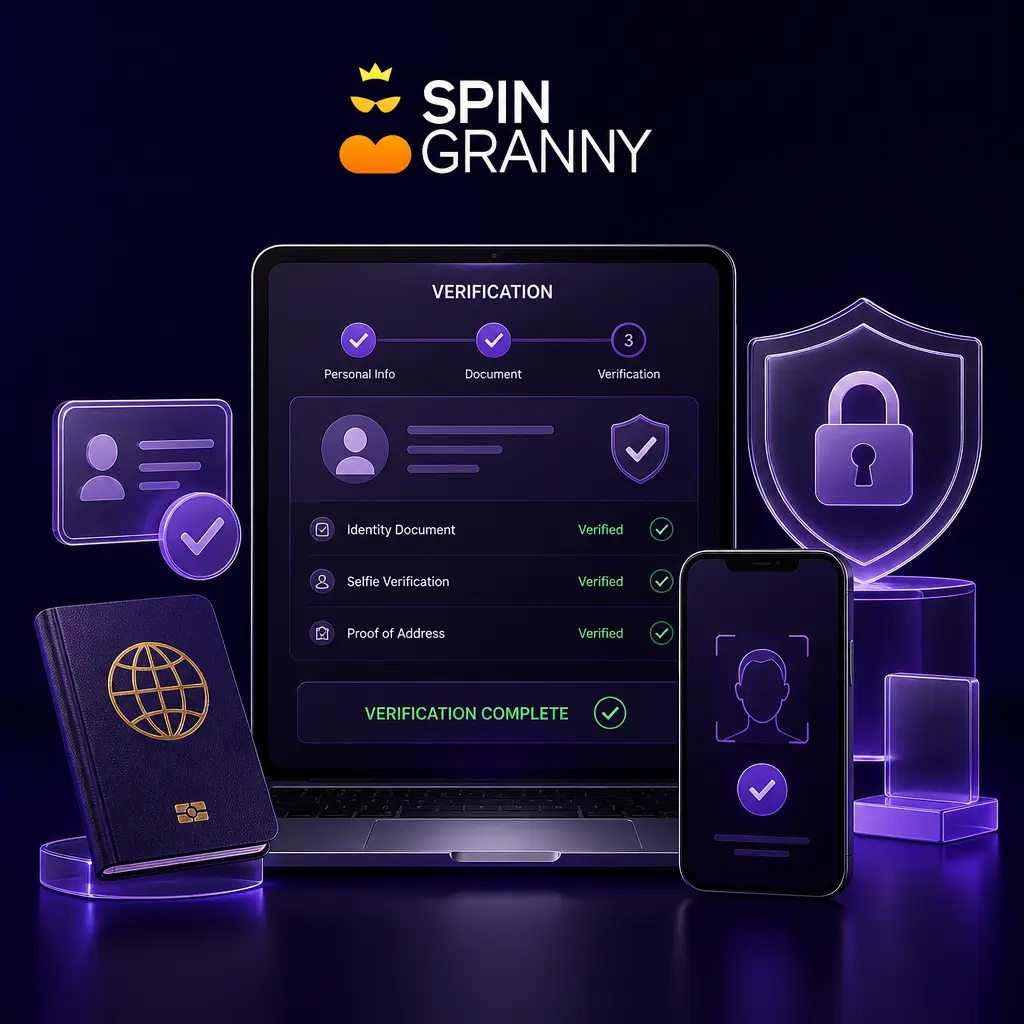 Spingranny KYC verification process showing required documents like passport, ID card, and proof of address for account approval